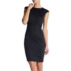 Ted Baker London Neoprene Kiiad Ottoman Black Bodycon Sheath Dress